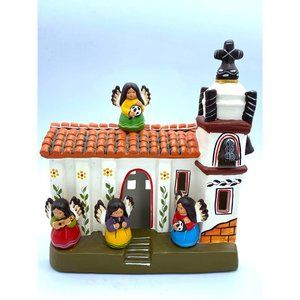 Mexican Handmade Pottery Mission With Music Angels and Church Bells